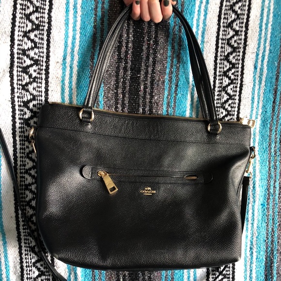 Coach Black leather Tote Purse - Picture 4 of 4